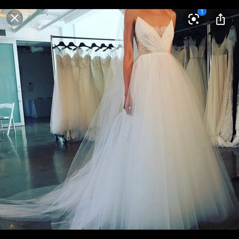 Christos penny wedding tulle gown size 2